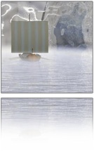 Wikingerschiff im Nebel